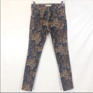 ZARA Z195 FLORAL SKINNY JEAN SIZE 4